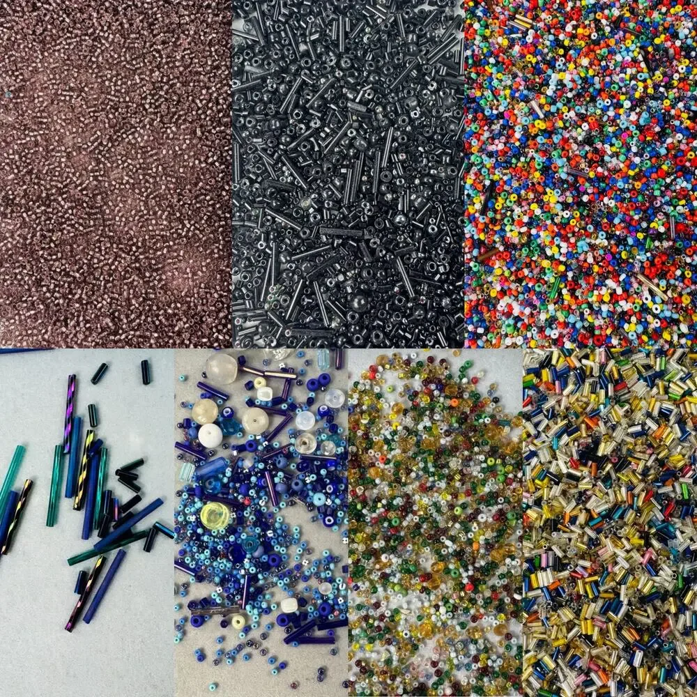 Assorted Multicolored Seed and Bugle Beads Various Shades and Sizes